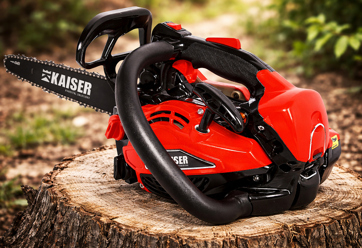 Απεικονίζεται το αλυσοπρίονο σε δάσος.